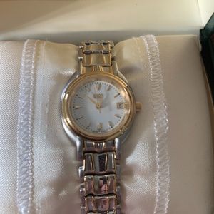Cross silver and gold ladies watch